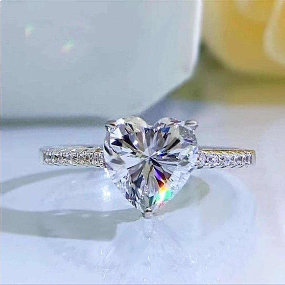 Heart-Shaped Silver Ring